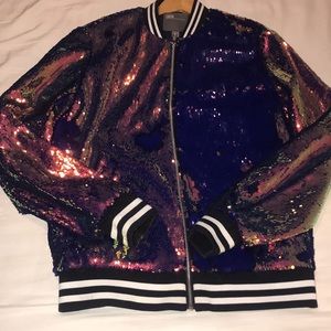 🌈🔥 NWOT Unisex Asos SEQUIN LTD EDITION BOMBER